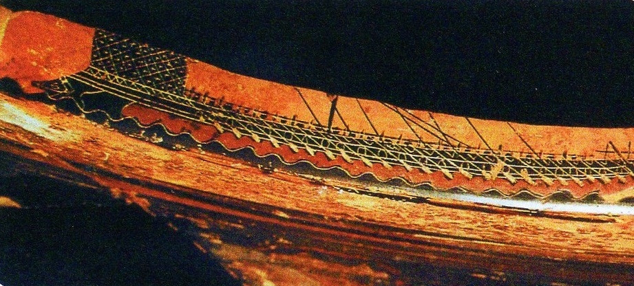Pentecntoros dipinto sul bordo di dins attico firmato da Exechias (550  530 a.C.)
