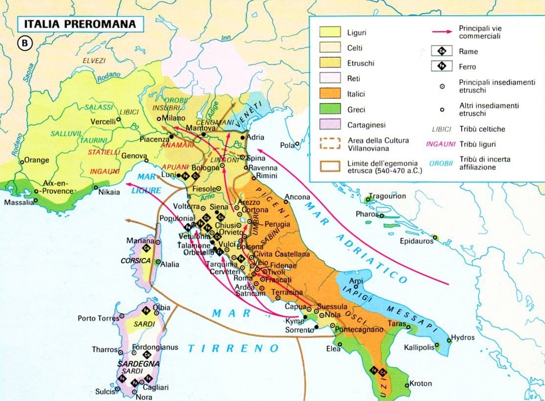 Popoli, commerci e risorse minerarie nellItalia preromana