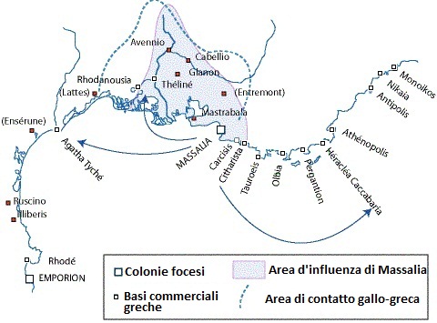 L'area d'influenza della colonia focese di Massalia